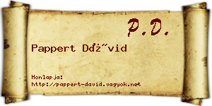 Pappert Dávid névjegykártya